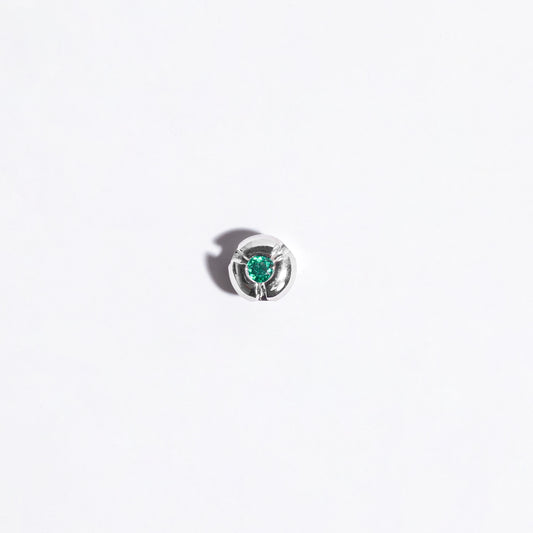 White gold and Emerald Charm