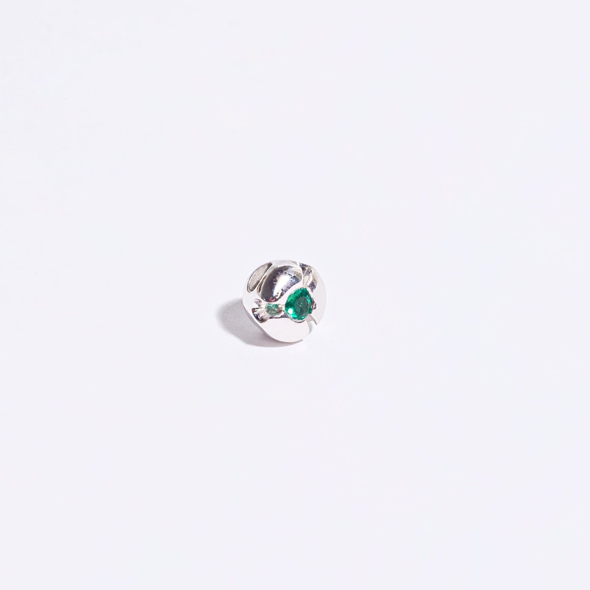 White gold and Emerald Charm