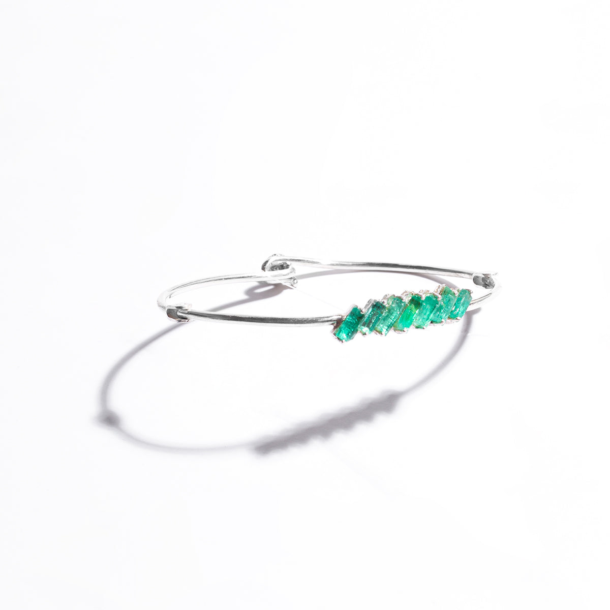 925 silver and emeralds Bracelet