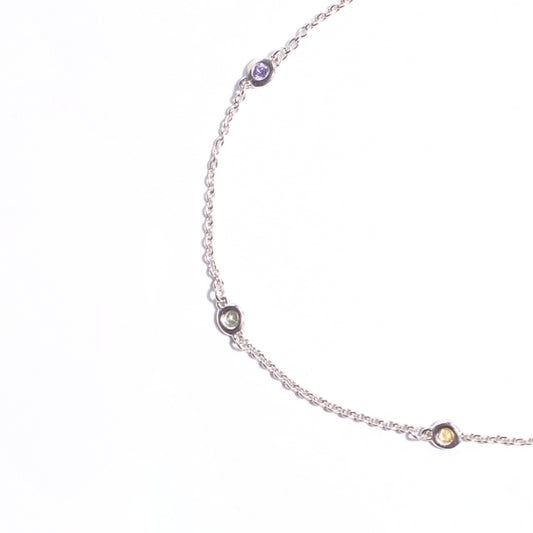 White gold and sapphire chain Bracelet