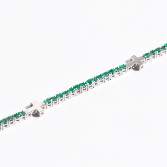 White gold and emeralds  Bracelet