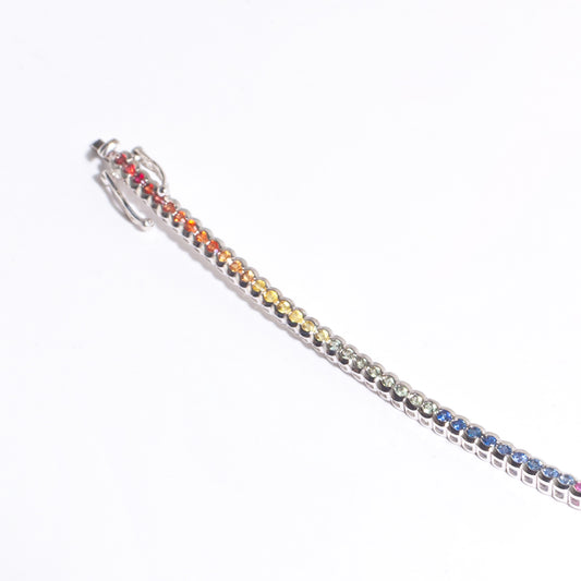 White gold and colored sapphires  Bracelet