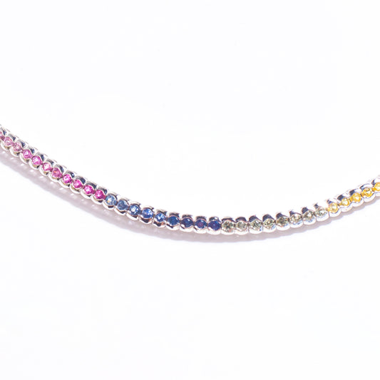 White gold and colored sapphires  Bracelet