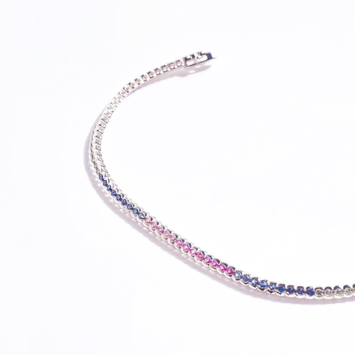 White gold and colored sapphires  Bracelet