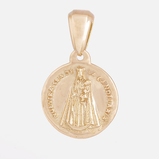 Dije Virgen Candelaria y Sagrado Corazón de Jesús