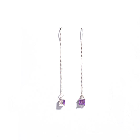 Silver pendants with medium square box Earrings 