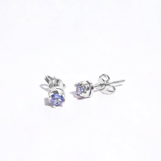 White gold with blue Tanzanite Earrings 