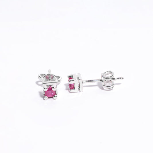 White gold with ruby Earrings 