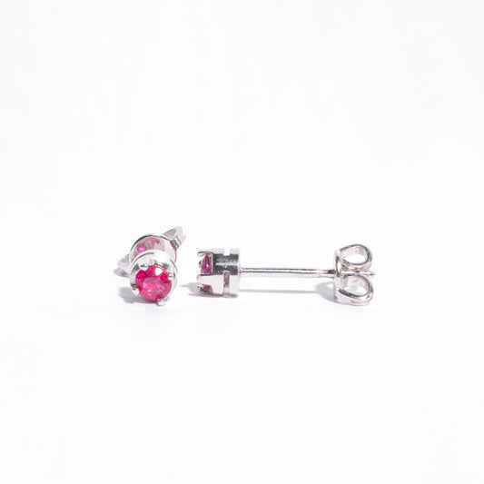 White gold with ruby Earrings 