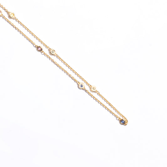 Yellow gold and Sapphires Chain