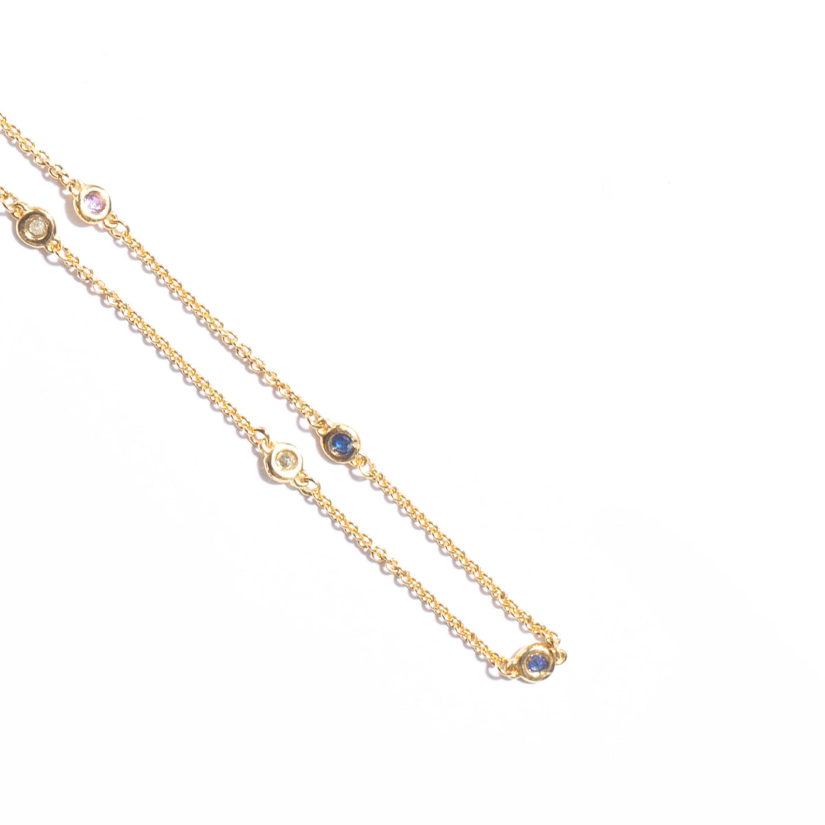 Yellow gold and Sapphires Chain