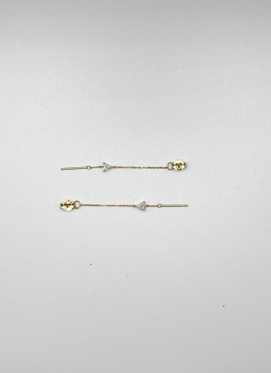 ARETES DE DIAMANTE CON CADENA