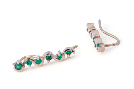 Emerald waves Earrings 