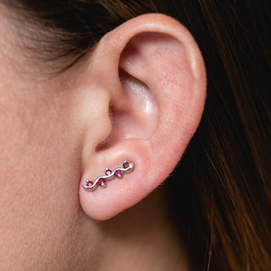 Ruby Waves Earrings 