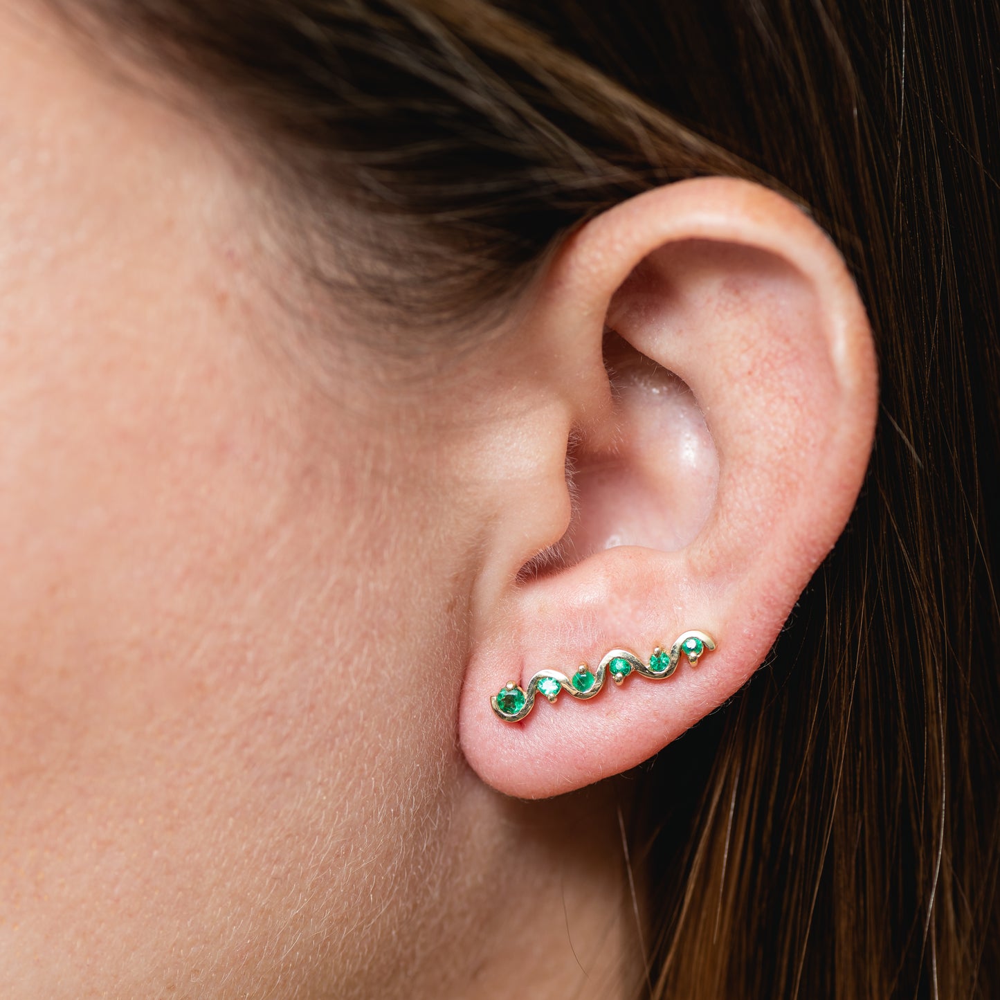 Emerald waves Earrings 