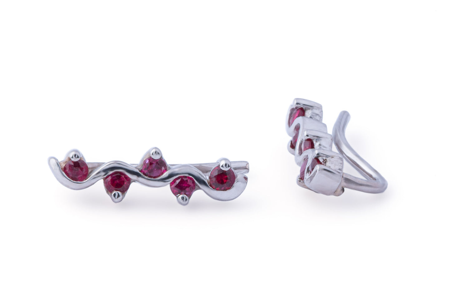 Ruby Waves Earrings 